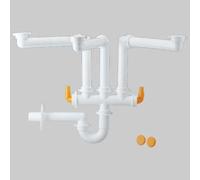 SIFONE 3 VIE SPAZIO 3 1'1/2 Tubo scarico P.P. Ø 40 Sifoni Pvc Lira