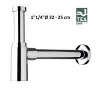 Sifone a bottiglia lavandino scarico 1" 1/4 lavabo ottone cromato TEA OMP Ø 32