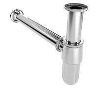 Sifone A Bottiglia Regolabile In Acciaio Cromato Per Lavabo Bidet Attacco 1"1/4 G Anti Odori Resistente Facile Da Installare Design Moderno Finitura Cromo Lucido