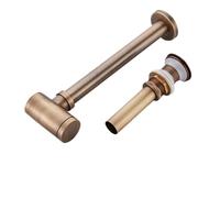 Sifone a P for bagno in ottone con tappo a bottiglia tondo, kit di scarico for lavabo regolabile a scomparsa Per Lavabo e Mobile Lavabo(No Overflow Drain)