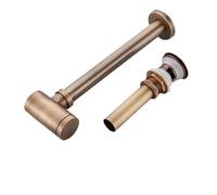 Sifone a P for bagno in ottone con tappo a bottiglia tondo, kit di scarico for lavabo regolabile a scomparsa per Bagno(With Overflow Drain)