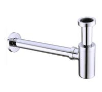 Sifone a P, Kit di scarico for lavandino del bagno con sifone a P, tubo in acciaio inossidabile cromato in ottone