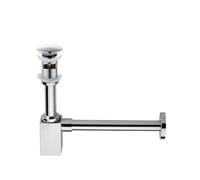 Sifone a P, Valvola di scarico in ottone for lavandino e lavabo multicolore(Chrome Overflow)
