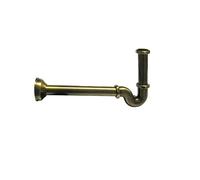 Sifone a “S” bronzato con tappo laterale e rosone gigante - 1”1/4