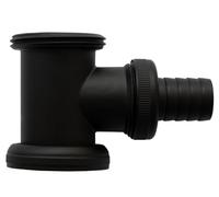 Sifone a T intermedio | nero opaco | 1 1/4 x 56 mm Ø 32 mm | connettore di scarico | tubo di collegamento per lavatrice | collegamento dispositivo | ottone (nero)