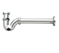 SIFONE ad S DA 1''1/4 scarico acqua BAGNO LAVABO LAVANDINO ottone cromato