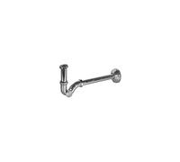 SIFONE A S IN OTTONE CROMATO PER LAVABO / BIDET 1"1/4 CURVO CON CANNA E ROSONE