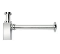 SET COPPIA RUBINETTI SOTTOLAVABO SIFONE QUADRO OTTONE CROMATO 1/2 LAVABO BAGNO