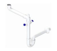 SIFONE AUTOPULENTE A 1 VIA SALVASPAZIO CON 2 ATTACCHI LAVASTOVIGLIE Uscita DN40