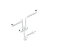 Sifone autopulente a U salvaspazio a 2 vie 1 1/2 x d40 doppio attacco lavatrice lavastoviglie valvola aerazione L.B. Plast D756-SF