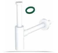Sifone Bagno Design 1 1/4 x 32mm in Abs per Lavabo Bidet Lavandino Bianco Opaco