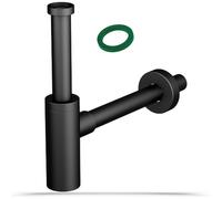Sifone Bagno Design 1 1/4 x 32mm in Abs per Lavabo Bidet Lavandino Nero Opaco