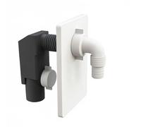 Sifone da Incasso per Lavatrice Ø40 con Placca Bianca - Scarico a Parete Compatto e Resistente - Installazione Facile - LEMAG SRL