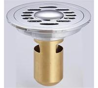 Sifone da pavimento 2 pezzi Accessori for il bagno Scarico a antiodore for doccia lineare rotondo cromato Copri scarico a in ottone(Color 2)
