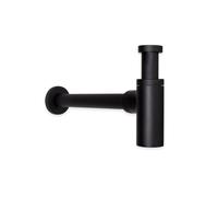 Sifone d'arredo tondo in ottone nero opaco da 1"1/4