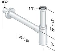 SIFONE DESIGNE MAOMAO OTTONE CROMATO 1"1/4 X 32 916.334.5.K OMP