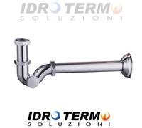 SIFONE DI SCARICO CROMATO DA 1"1/4 A S PER LAVABO BIDET LAVANDINO ISPEZIONABILE