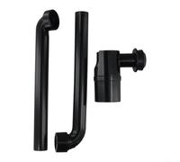 Sifone di scarico per lavello, tubo di scarico regolabile, autopulente, girevole, anti-odore, per lo smaltimento del bagno (nero)