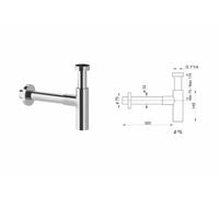 SIFONE DI SCARICO TONDO/QUADRO CROMATO PER LAVABO BAGNO DESIGN