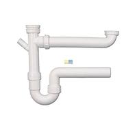 Sifone doppio con raccordo di scarico per lavandino doppio Ø 1 1/2" x 50 mm Viega