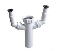 Sifone doppio scarico 3,8 cm per lavatrice lavastoviglie