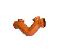 Sifone firenze orizzontale fognatura (2 Tappi) - Diametro 160