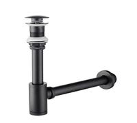 Sifone for lavabo da bagno, sifone for bottiglia, filtro pop-up for moderno, set di tappi, for nero Per Lavabo e Mobile Lavabo(Fullset NO Overflow)