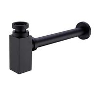 Sifone for lavandino del bagno, kit di tubi scarico for sifone for lavabo, filtro pop-up moderno in ottone(Black)