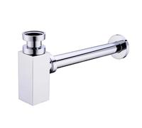 Sifone for lavandino del bagno, kit di tubi scarico for sifone for lavabo, filtro pop-up moderno in ottone Per Lavabo(Silver)
