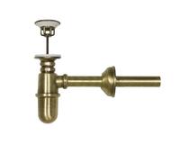 Sifone in ottone brunito a bottiglia con piletta da 1" per fontana vasca lavello