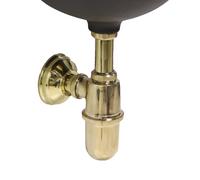 Sifone in ottone lucido a bottiglia no piletta da 1" per fontana vasca lavello