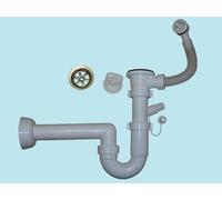 SIFONE IN PVC X LAVELLI A 1 VIA A BASSO INGOMBRO CON ATTACCO LAVASTOVIGLIE E TROPPO PIENO.