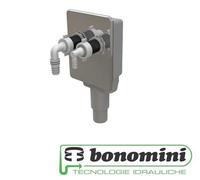 SIFONE INCASSO DOPPIO LAVATRICE-ASCIUGATRICE CON PLACCA CROMATA BONOMINI BIBOX