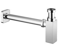 SIFONE LAVABO 1"1/4 MINIMAL A VISTA DESIGN QUADRO SQUARE OTTONE CROMATO, PIENO.