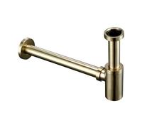Sifone Lavabo Bottiglia Idraulico P-Trap Ottone spazzolato Euro Tubo di lavaggio Sifone for lavandino del bagno.(Brushed Gold Siphon)