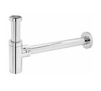 SIFONE D'ARREDO SCARICO TONDO-QUADRO IN OTTONE CROMATO 1"1/4x32 X LAVABO A VISTA