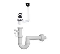 Sifone lavello a 1 via attacco 1"1/4 con piletta da 2" e scarico lavastoviglie - SIFONE1V114
