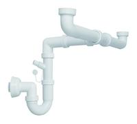 SIFONE LAVELLO CUCINA SCARICO 2 VASCHE SALVASPAZIO ATTACCO LAVASTOVIGLIE 1" 1/2