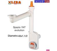 Sifone Lira Spazio 1 Nt Evolution Per Lavelli - 1"1/2 D. 40 Mm Bianco 9129001