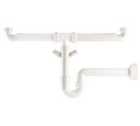 SIFONE ORIENTABILE EUROPAT OMP 228.654.6 IN ABS BIANCO PER LAVELLO A 2 BACINELLE