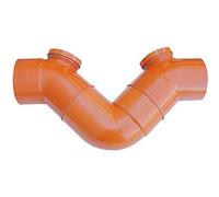 SIFONE ORIZZONTALE 2 TAPPI IN PVC ROSSO Diam 140