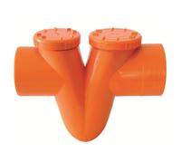 SIFONE ORIZZONTALE PVC PLASTICA rosso arancio mm 100 scarico acqua pozzetto