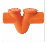 Sifone orizzontale tipo 0-0 per tubi raccordi pvc arancio edilizia diam. 125 mm