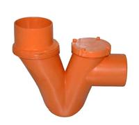 SIFONE ORIZZONTALE/VERTICALE 1 TAPPO IN PVC ARANCIO Ø 125 mm