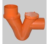 SIFONE ORRIZZONTALE/VERTICALE 1 TAPPO Ø 125 Raccordi Pvc Arancio