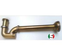 SIFONE OTTONE A " S " A COLONNA DA 1¼" BRONZATO - BRONZO