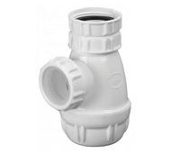 Sifone per bidet con attacco piccolo 1" 1/4 33 x 42 Ø 32 mm - Altezza regolabile - Plastica bianca Rif 8017