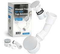 Sifone per doccia a basso profilo per vasca da doccia Sifone 50 mm Scarico sifone Pulito dall'alto Kit sifone doccia Scarico vasca cromata Coperchio di protezione Scarico a pavimento Sistemi di