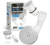Sifone per doccia a basso profilo, set di scarico per vasca da doccia 90 mm, sifone per doccia pulibile dall'alto, kit sifone doccia, scarico per vasca da doccia, coperchio cromato, scarico a