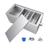 Sifone per grasso in acciaio inox con anello di tenuta e tubo in PVC per la gestione delle acque reflue della cucina, ideale per uso domestico e ristorante